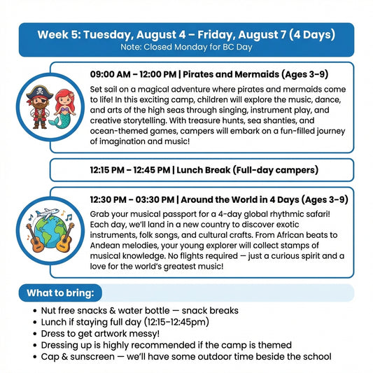 Week 5: Pirates and Mermaids + Around the World in 4 Days - Tue Aug 4th - Fri Aug 7th