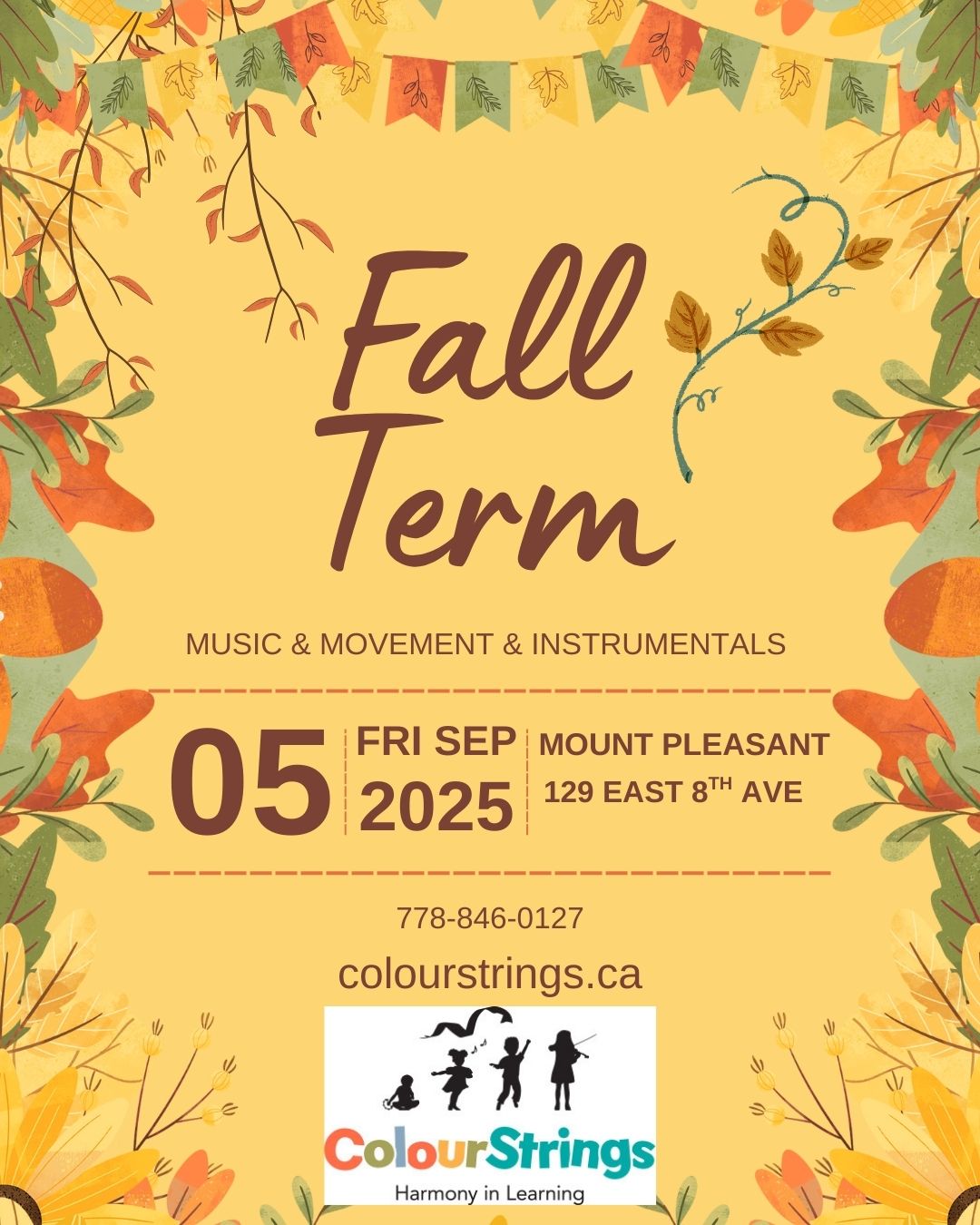 Fall Schedules and important dates