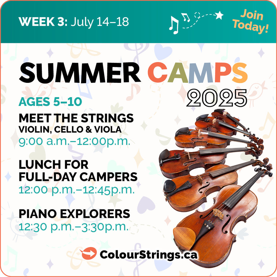 WEEK 3: ONLY 4 SPACES - July 14–18 - Meet the Strings and Meet the Piano - Ages 5–10