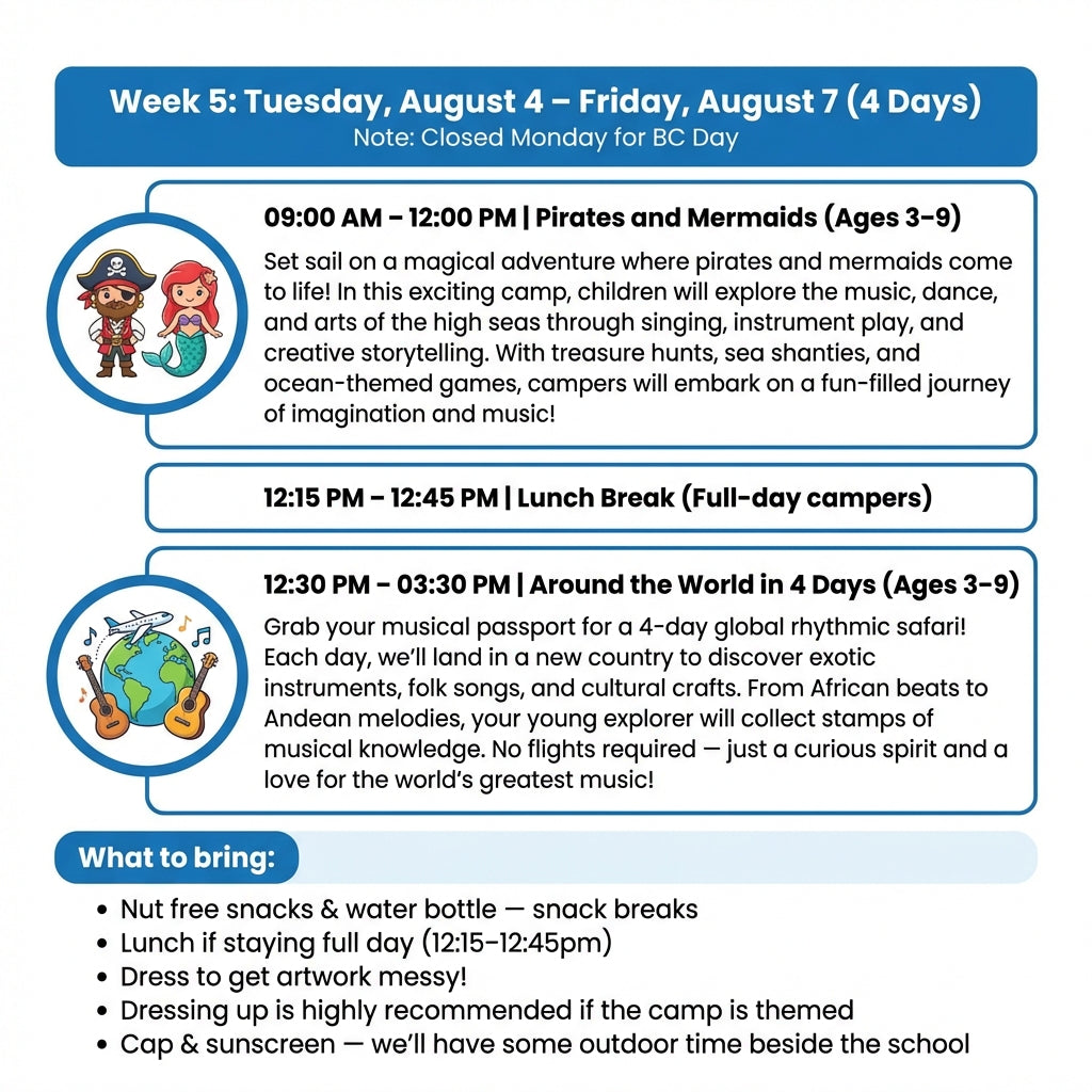 Week 7: Ukulele Risa + Hawaiian Songs and Dance - Mon Aug 17th – Fri Aug 21st